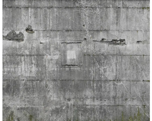 Mur en béton avec dommages et évidements