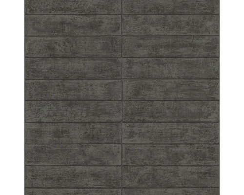 Papier peint intissé 499643 Factory V pierres noir Papier peint aspect brique pour la décoration murale