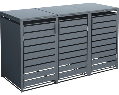 Cache-poubelle pour trois poubelles