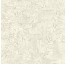 Papier peint imitation bois clair avec motif carré
