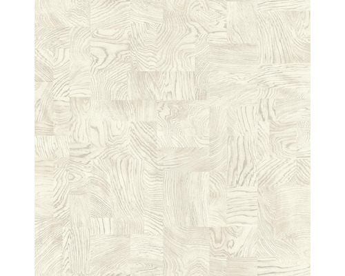 Papier peint intissé 751628 African Queen III bois crème Papier peint imitation bois clair avec motif carré