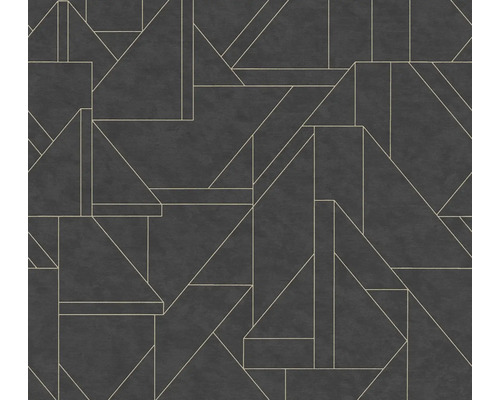 Papier peint intissé Metropolitan Stories 3 géométrique noir doré