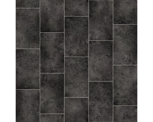 Sol PVC Charlotte aspect carrelage anthracite FB599 carrelage 20x33 cm largeur 400 cm (au mètre)