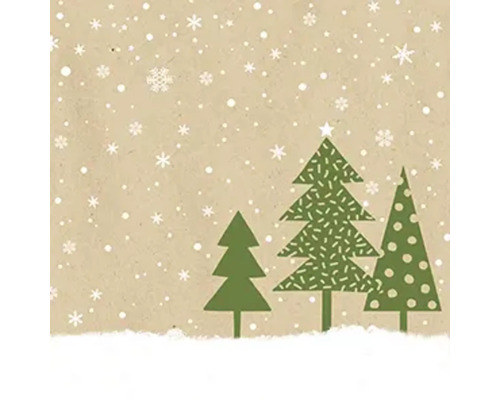 Serviettes de Noël ByN Arbres dans la neige Serviettes de Noël ByN Arbres dans la neige