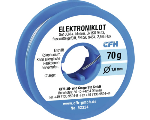 Fil de soudure électronique CFH EL 324 sans plomb 70 g