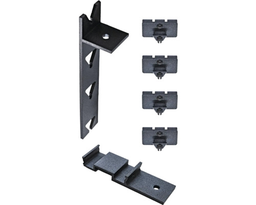 H-CLICK Blendenhalter 120 inklusive Adapter und Schrauben für zwei Dielen; 4 Stück Befestigungsmaterial für Sichtschutzzäune