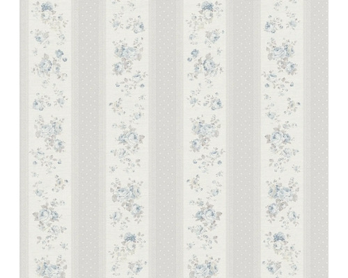 Papier peint intissé 39069-3 Maison Charme rayures gris Papier peint à motif floral et rayures