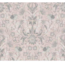 Papier peint avec motif d''oiseaux et de fleurs
