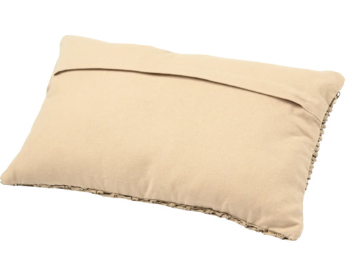 Coussin décoratif en tissu et en raphia