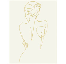 Leinwandbild Line Art Body Gold 57x77 cm