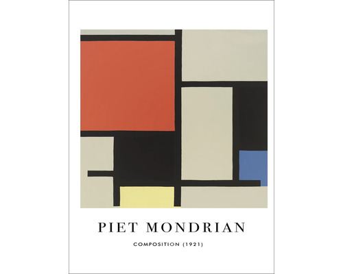 Tableau sur toile Mondrian Composition 1921 57x77 cm