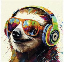 Leinwandbild Animals With Headphones III 27x27 cm