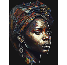 Gemälde einer Frau mit Turban im Polygonstil