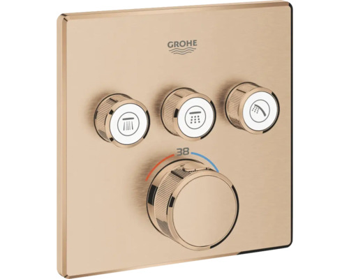 Thermostat de douche encastré GROHE Grohtherm SmartControl warm sunset brossé 29126DL0