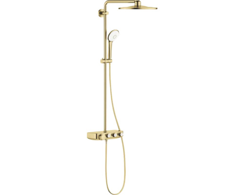 Colonne de douche avec thermostat GROHE Euphoria Smartcontrol 310 cool sunrise brossé 26507GN0