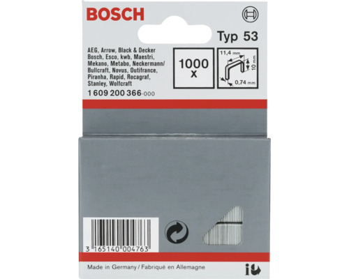 Feindrahtklammern Bosch Typ 53 10/11,4mm