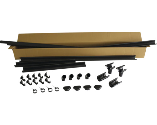 Kit de gouttière Marley pour longueur latérale 3 m anthracite métallique DB703 DN 75 mm