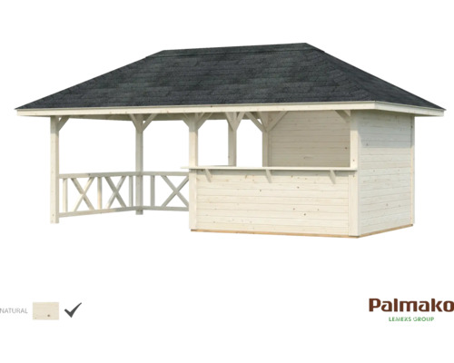 Pavillon de jardin en bois avec carton bitumé