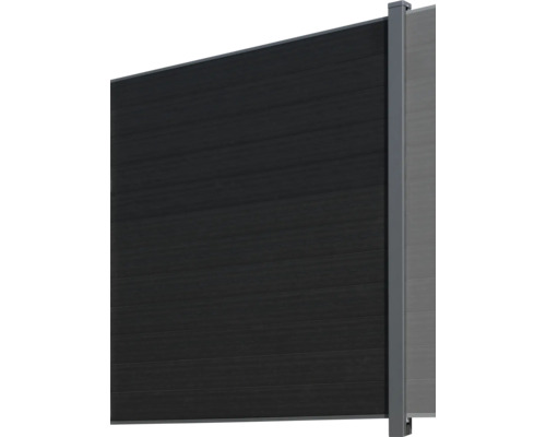 Panneau de protection visuelle en bois avec poteaux métalliques