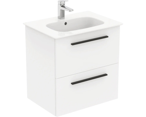 Set de meubles de salle de bains Ideal Standard i.life A lxhxp 64 x 64,5 x 46 cm couleur de façade blanc mat avec vasque en céramique blanc K8742DU