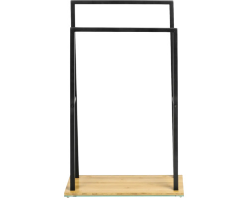 Porte-serviettes autoportant avec deux barres et plaque de base