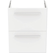 Meuble sous-lavabo blanc avec deux tiroirs pour la salle de bains