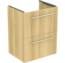 Meuble sous-lavabo avec deux tiroirs et poignées