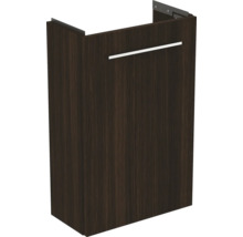 Meuble sous-lavabo avec décor bois et poignée