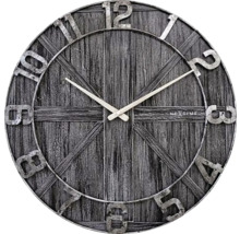 Horloge murale York métal bois noir Ø 50 cm