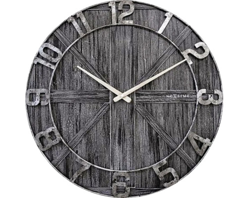 Wanduhr York Metall Holz schwarz Ø 50 cm