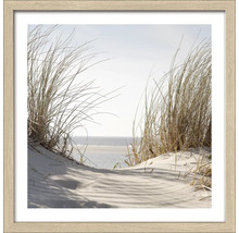 Gerahmtes Bild mit Strandmotiv und Dünengras