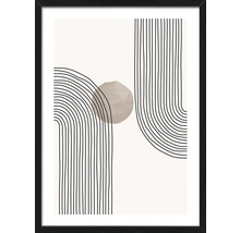 Reproduction d''art encadrée avec un motif abstrait de lignes et de formes géométriques