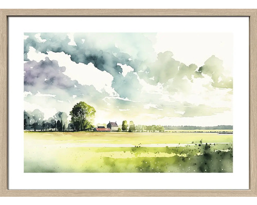 Tableau encadré Aquarell Landscape 73x53 cm