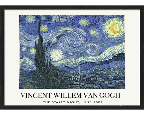 Impression encadrée de ''La Nuit étoilée, juin 1889'' de Vincent Willem van Gogh