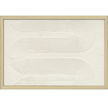 Dekoratives Wandbild mit abstraktem Linienmuster in einem Holzrahmen