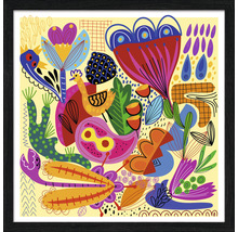 Gerahmtes Bild Animals And Flowers 28x28 cm