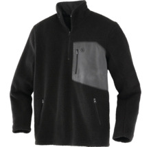 Pull en polaire noir avec fermeture éclair et poches