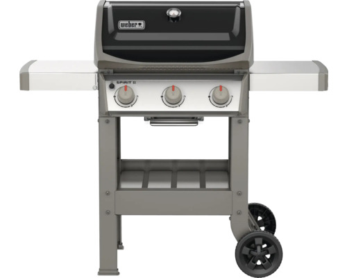 Barbecue à gaz Spirit II E-310 GBS Weber gris argent, 3 brûleurs en acier inoxydable grille, zone de grillades 60 x 46 cm, compatibilité iGrill 3, compatible avec grilles GBS Gril à gaz Weber Spirit II avec trois brûleurs et roulettes