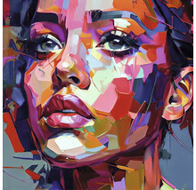 Glasbild Colorful Woman Portrait I 50x50 cm
