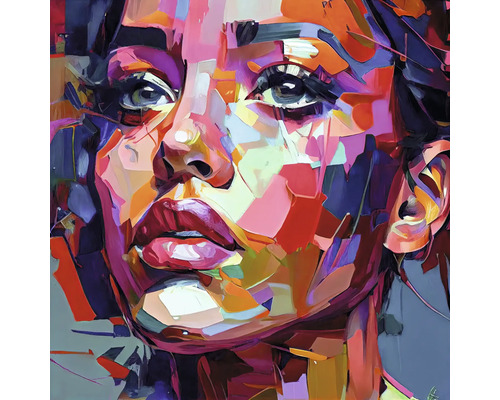 Tableau en verre Colorful Woman Portrait I 50x50 cm