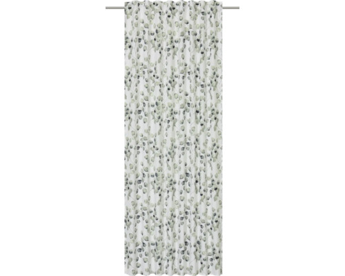 Rideau avec galon fronceur Nantes blanc vert 140x255 cm