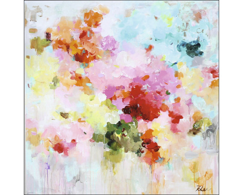 Peinture abstraite avec motifs floraux pour la décoration murale