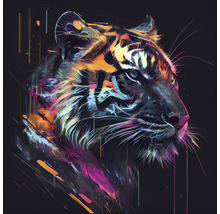 Glasbild Colorful Tiger Head II 30x30 cm