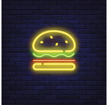 Enseigne au néon d''un hamburger