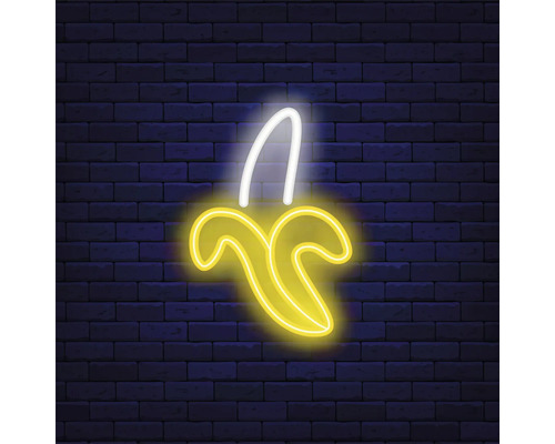 Glasbild Neon Banana 30x30 cm