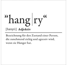 Glasbild Hangry 20x20 cm
