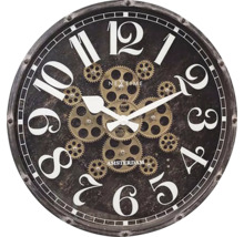 Dekorative Wanduhr mit Zahnrädern und Ziffernblatt