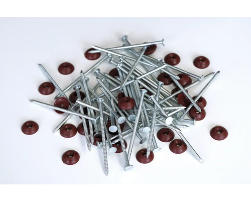 Gutta Super-S Nägel für Dachplatte rot 2,8 mm x 70 mm Pack = 50 St Nagelset mit Dichtscheiben