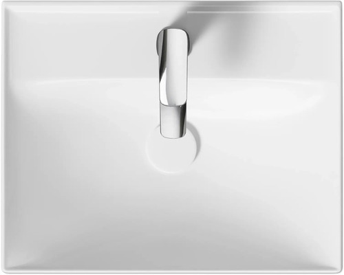 Aufsicht auf ein Waschbecken mit Armatur