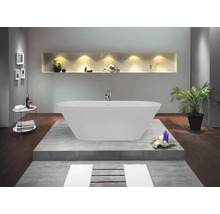 Freistehende Badewanne in einem Badezimmer mit modernen Akzenten